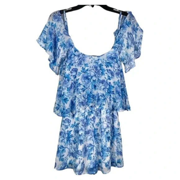 Show Me Your Mumu Women’s Size Medium Quinn Ruffle Romper Off The Shoulder - Picture 3 of 5
